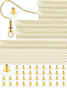 Diy Jewelry Making 200pcs Hypoallergenic Earring Hooks Kit With Jump Rings And Clear Rubber Earring Backings - Gold - View 1