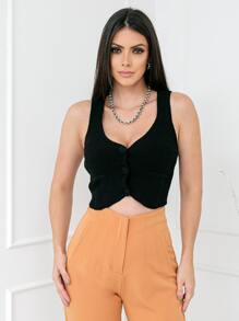 Women Sweater Vests - màu đen - Xem 5