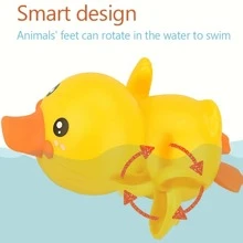 Byson 1入組隨機兒童卡通鴨設計浴室玩具適用於幼童男孩女孩年齡1234老 - 黃色 - 查看 5
