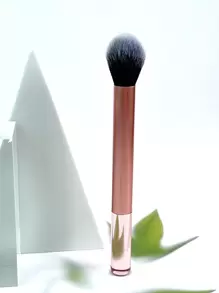 1支便携式简易柔软细节修容刷，可作粉底刷、遮瑕刷、腮红刷、轮廓刷、修容刷、散粉刷、粉底刷、腮红刷 - 珊瑚橙 - 查看 3