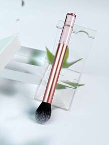 1支便携式简易柔软细节修容刷，可作粉底刷、遮瑕刷、腮红刷、轮廓刷、修容刷、散粉刷、粉底刷、腮红刷 - 珊瑚橙 - 查看 2