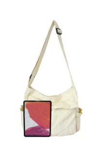 Multifunctional New Arrival Large Capacity Crossbody Bag With Multiple Pockets Shoulder Bag Sling Bag Casual Bag For Student Student Freshman Side Bag For Holiday Summer Gifts For Boyfriend College Bag Dad Multi-Functional Dorm Sling Bag Cross Body Bag Side Bag Students Fall Messenger Bag Old Money Christmas Scream Bag Winter Laptop Thanksgiving Purse Bag Tote Bag Bum Bag Rider Bag Gym Bag Vacation Gifts Bag Gifts Camping Sling Bags Back To School White Bag Pack Spring School Supplies - White - View 4