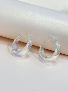 1 đôi Dễ thương Acrylic & Pha lê Nửa vong Hoa tai Với Ảnh ba chiều Hiệu ứng Đối với phụ nữ - Nhiều màu - Xem 1