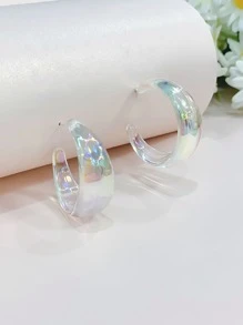 1 đôi Dễ thương Acrylic & Pha lê Nửa vong Hoa tai Với Ảnh ba chiều Hiệu ứng Đối với phụ nữ - Nhiều màu - Xem 2