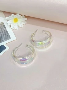 1 đôi Dễ thương Acrylic & Pha lê Nửa vong Hoa tai Với Ảnh ba chiều Hiệu ứng Đối với phụ nữ - Nhiều màu - Xem 4