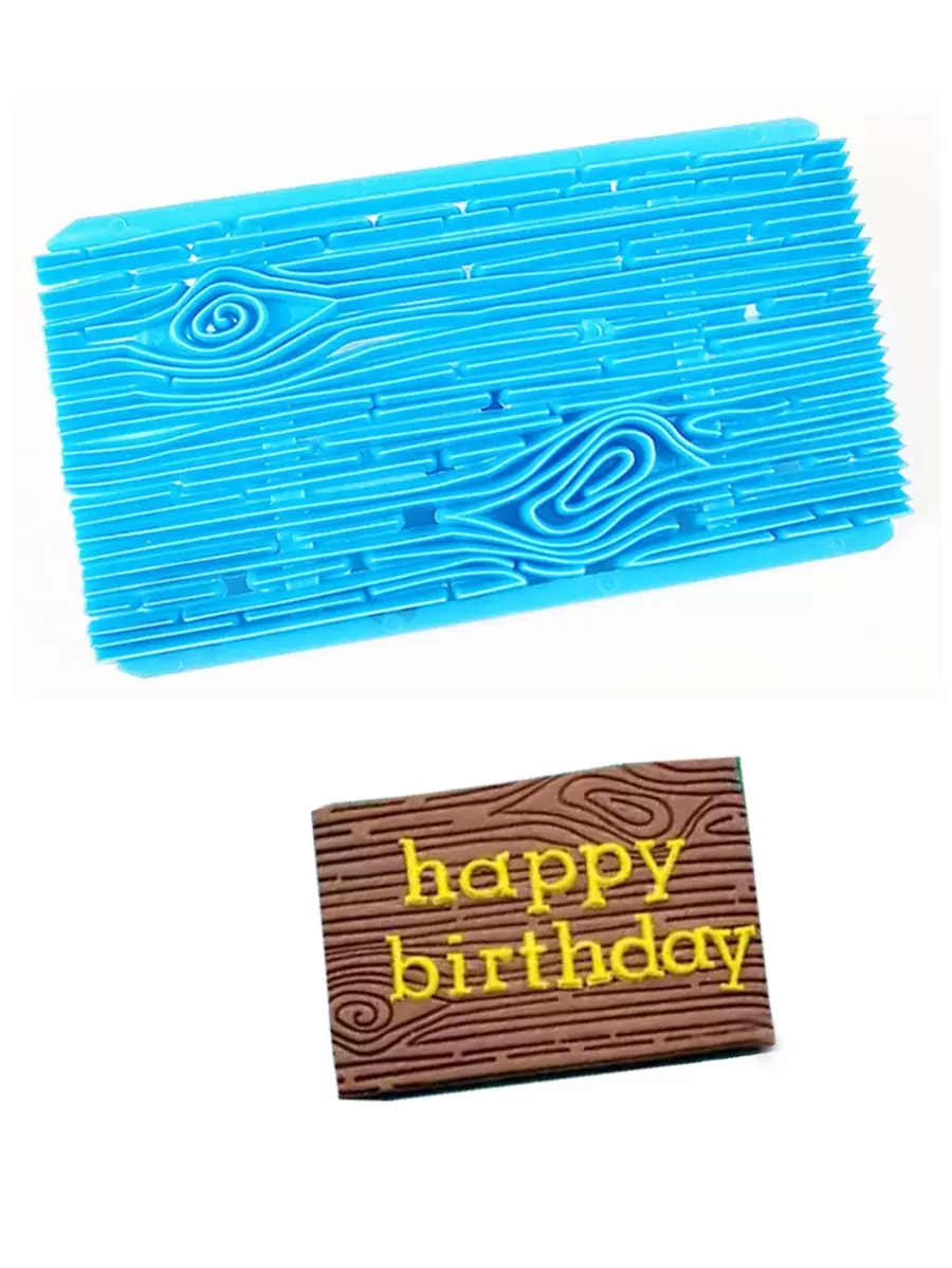 1pc Wooden Pattern Cookie Mold - Blue - View 1