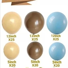 Kit Globos Para Guirnalda Decoracion Beige Cafe Azul 135pzs - Multicolor - Ver 2