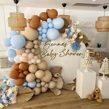 Kit Globos Para Guirnalda Decoracion Beige Cafe Azul 135pzs - Multicolor - Ver 3
