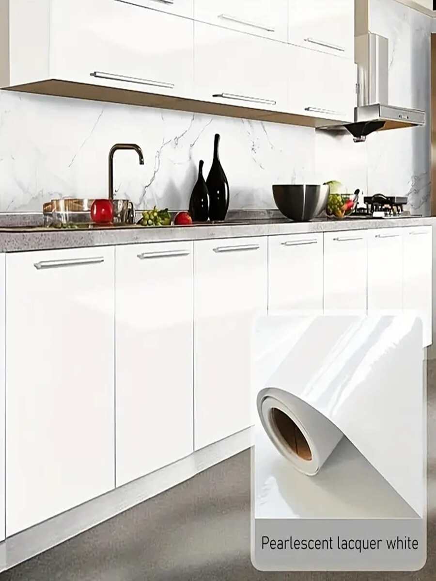 Ngọc trai Trắng Tự dính Không thấm nước Phim ảnh Đối với Phòng tắm , Phòng bếp , Bàn Hoặc Đồ nội thất Bề mặt , Trang trí Tiếp xúc Giấy Ruy băng Đối với Phòng bếp , Đồ nội thất , Tường - trắng - Xem 1