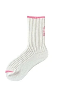 1pair Unisex Mid-calf Socks Double-needle Knitting, Couple's Socks - Pink - View 3