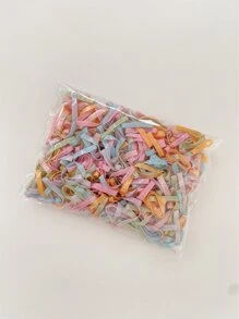 500个装女士一次性加宽彩色发圈，休闲百搭，多巴胺马尾发圈，发绳，弹性发圈，发饰，头饰，弹性发带，夏季、假日、旅行 - 彩色 - 查看 4