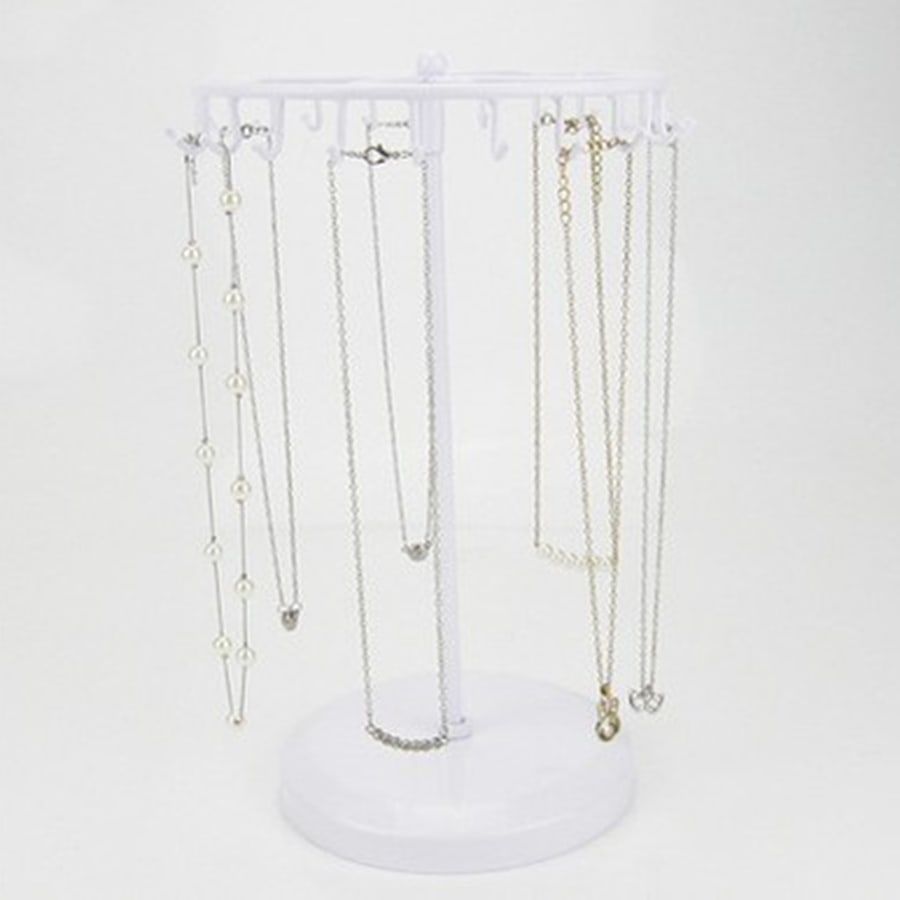 1pc White Rotating Jewelry Stand Organizer Rack For Earrings And