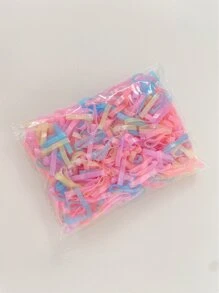 500个/套 女士发圈 彩色加宽一次性休闲发绳 马尾辫发圈 橡皮筋 发绳 发圈 发饰 头饰 - 彩色 - 查看 3