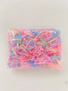 500个/套 女士发圈 彩色加宽一次性休闲发绳 马尾辫发圈 橡皮筋 发绳 发圈 发饰 头饰 - 彩色 - 查看 5