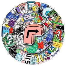 50入組數學公式塗鴉卡通Anime貼紙適用於兒童可愛時尚Love塗鴉防水貼紙合適的適用於手提電腦水瓶子滑板手機 - 藍色 - 查看 9