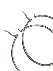 Hoop Earrings - 銀色 - 查看 3