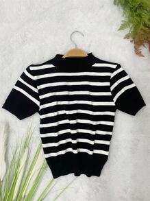 Women Sweaters - 黑與白 - 查看 6