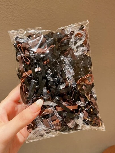 500 chiếc dây buộc tóc dùng một lần nhiều màu sắc dành cho nữ, bản rộng, phù hợp với tóc dày, kiểu tóc đuôi ngựa thường ngày, dây chun buộc tóc, dây buộc tóc co giãn, phụ kiện tóc, dây chun giữ tóc.