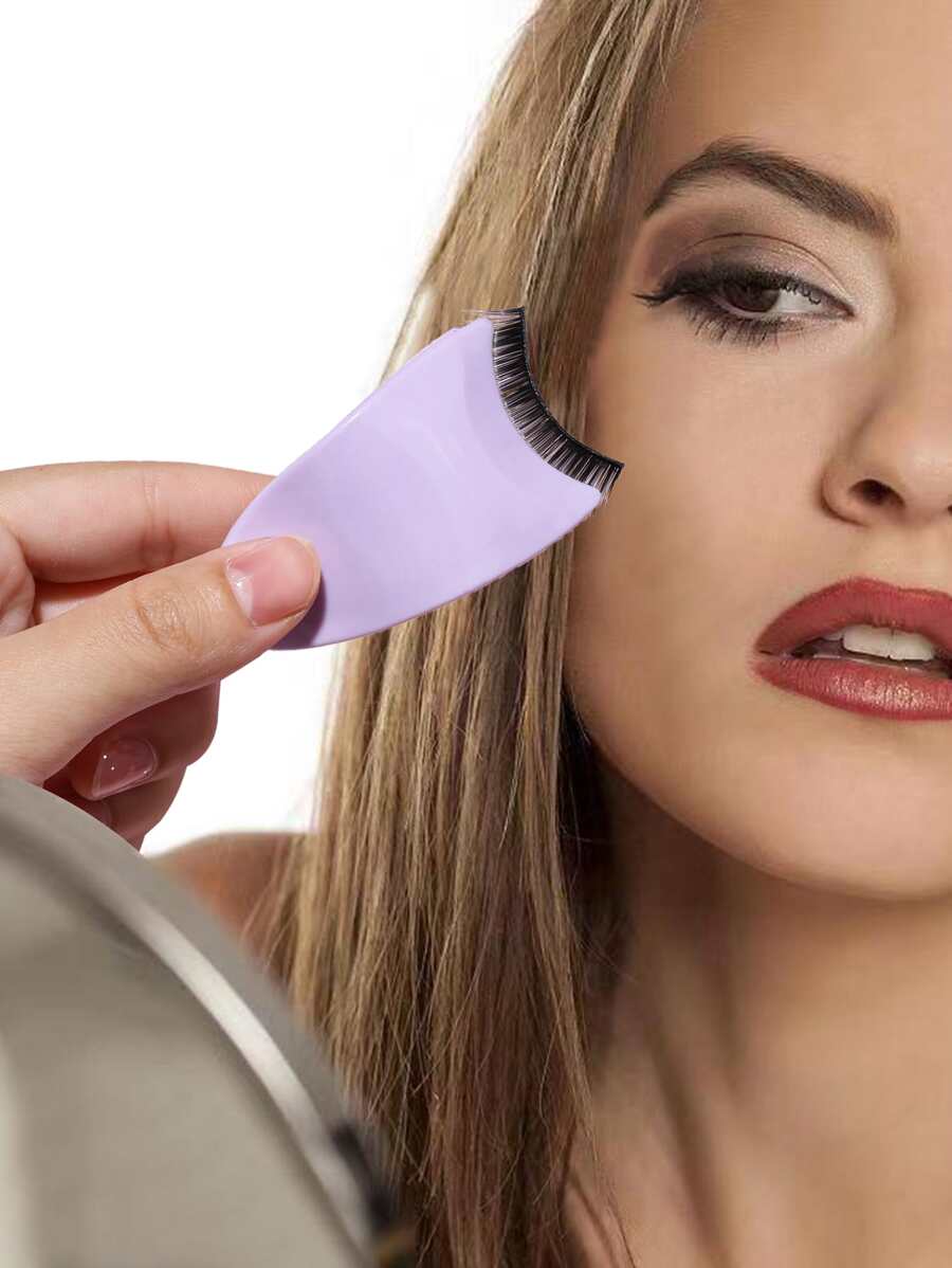 1pc False Eyelashes Applicator Clip Tweezer, Multipurpose Tool For Handing Lashes And Hair, Purple - Purple - View 1