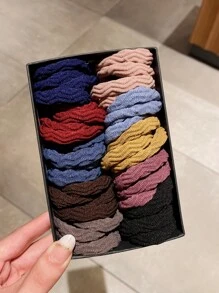 40入組/包彈性頭繩適用於女士馬尾 - 彩色 - 查看 2