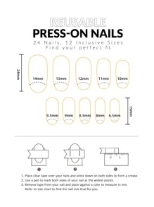 24pcs Short Round Halloween Creative Ghost Pattern False Nail Pieces With 1pc Nail File And 1pc Jelly Glue Included - Multicolor - View 5