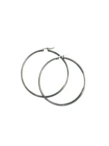 Hoop Earrings - 銀色 - 查看 2