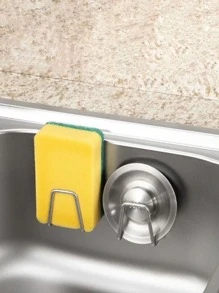 Kit 2 Ganchos Para Esponja Aço inoxidável Suporte Porta Bucha De Pia Prateleira - Visão 2