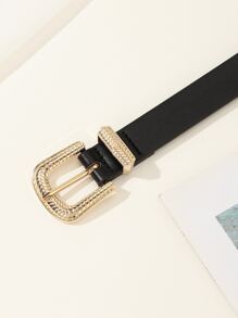 1 Miếng Vàng Dợn sóng Đúng mốt Khóa Phụ nữ Hằng ngày Toàn trận Thắt lưng , Đối với Quần jean , Bộ đồ , Váy - màu đen - Xem 4