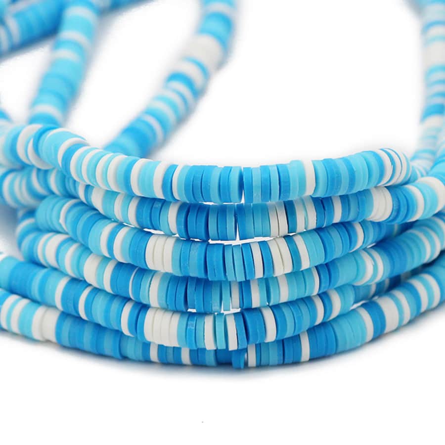 1股6mm多彩聚合物粘土珠子帶隔片珠子適用於珠寶製作DIY手環,項鍊,耳環(330入組) - 水鴨藍 - 查看 1