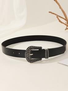 1入組時尚大扣女式日常腰帶，適合牛仔褲、西裝和裙子