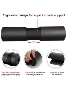 1 件杠铃海绵防滑垫和 2 条保护带，用于在深蹲、弓步、举重时保护颈部和肩部，适合男性和女性，健身房健身器材健身房配件、运动、健身房、家庭锻炼、运动配件、健身房配件、CrossFit 配件 - 黑色 - 查看 5