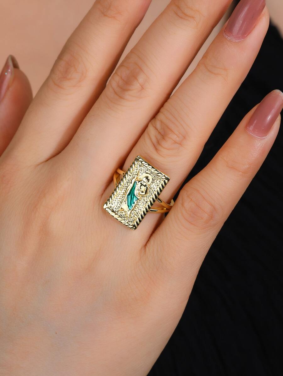 1pc Exquisite Fashionable Elegant Personalized Adjustable Ring - Multicolor - View 1