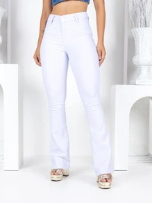 Women Jeans - 白色 - 查看 1
