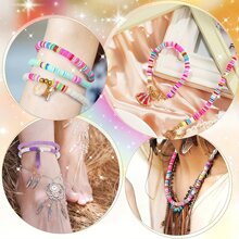 1股6mm多彩聚合物粘土珠子帶隔片珠子適用於珠寶製作DIY手環,項鍊,耳環(330入組) - 水鴨藍 - 查看 5