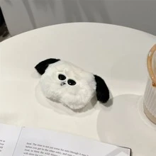 乳白色蓬松小狗毛皮 1/2、Pro、3、Pro 2 耳机盒，豪华硅胶保护套