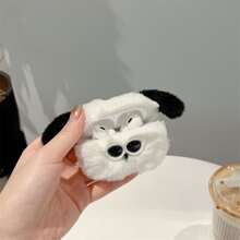 乳白色蓬松小狗毛皮 1/2、Pro、3、Pro 2 耳机盒，豪华硅胶保护套