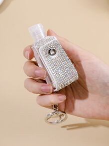 1入組簡約風時尚便攜水鑽洗手液瓶支架帶鑰匙圈 - 白色 - 查看 1