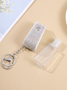 1入組簡約風時尚便攜水鑽洗手液瓶支架帶鑰匙圈 - 白色 - 查看 5