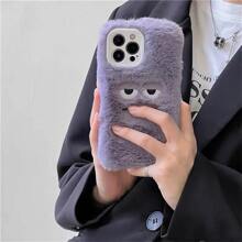 Apple Cute Phone Case Cartoon Graphic Plush Phone Case - Purple - View 2
