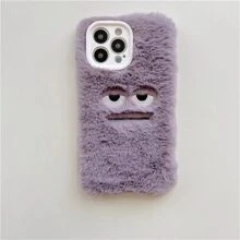 Apple Cute Phone Case Cartoon Graphic Plush Phone Case - Purple - View 8
