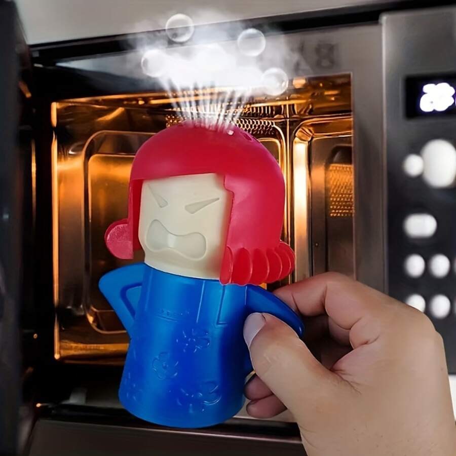 1pc Angry Mom Microwave Cleaner For Kitchen - Blue - View 1