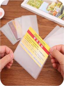 1pc Transparent Frosted Anti-magnetic Card Holder For Bank Card, Ic Card, Id Card, Bus Card, Membership Card Protection - Clear - View 1