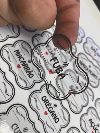 50 Adesivos no Vinil Transparente para Potes Organizadores Temperos Mantimentos Organizador 5x3,5cm ( ADESIVO TEMPERO )