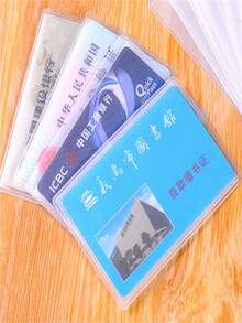 1pc Transparent Frosted Anti-magnetic Card Holder For Bank Card, Ic Card, Id Card, Bus Card, Membership Card Protection - Clear - View 5