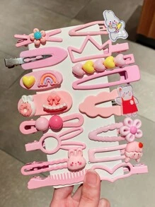 12 cái Của phụ nữ Bên Tóc mái Hoạt hình Kẹp tóc - Nhiều màu - Xem 2