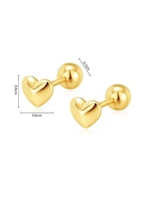 1pair Fashionable Simple And Exquisite Elegant Double-Sided Wear Design Heart-Shaped Basic Texture Earrings, Sweet And Elegant Style For Summer Festivals, Weddings, Parties, Daily Wear, Clothing Matching Silver Earrings With A Touch Of Luxury To Gift Your Loved Ones, Friends Or Couple, Or To Just Wear On Your Own