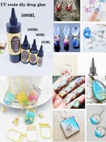 1套 UV 樹脂套件 25ML/60ML/100ML/500ML UV 樹脂、水晶透明樹脂膠、用於珠寶工藝品 UV 手電筒、鑄造、UV 樹脂模具 UV 固化樹脂、UV 樹脂套件 UV 環氧樹脂，適合所有 DIY 初學者 - 無色 - 查看 1