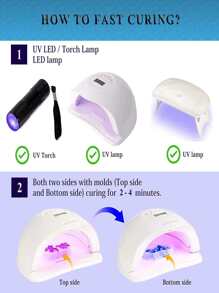 1套 UV 樹脂套件 25ML/60ML/100ML/500ML UV 樹脂、水晶透明樹脂膠、用於珠寶工藝品 UV 手電筒、鑄造、UV 樹脂模具 UV 固化樹脂、UV 樹脂套件 UV 環氧樹脂，適合所有 DIY 初學者 - 無色 - 查看 5