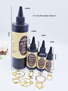 1套 UV 樹脂套件 25ML/60ML/100ML/500ML UV 樹脂、水晶透明樹脂膠、用於珠寶工藝品 UV 手電筒、鑄造、UV 樹脂模具 UV 固化樹脂、UV 樹脂套件 UV 環氧樹脂，適合所有 DIY 初學者 - 無色 - 查看 2