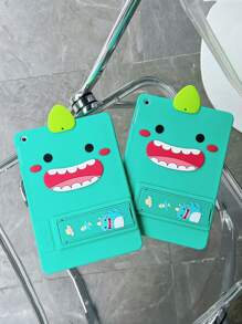 (flat Smiling Dinosaur) Silicone Tablet Protective Case